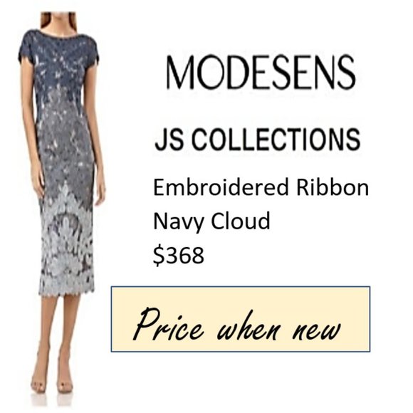 Designer JS Collections Lace Midi Evening Dress & Matching Earrings - Picture 11 of 14